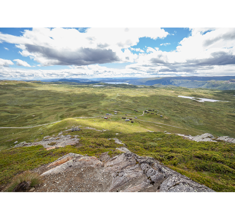 Tapisserie paysage vue de verdure montagneuse - TenStickers