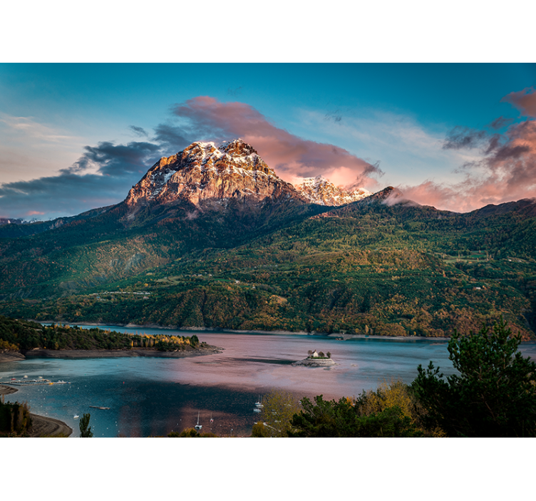 Tapisserie paysage grand paysage alpin - TenStickers