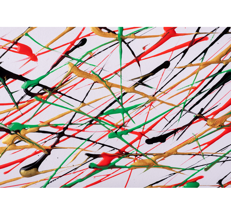 Tapisserie abstraite coups de pinceau dynamiques - TenStickers