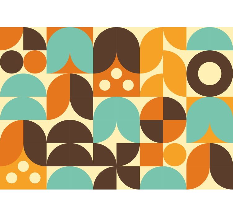 Tapisserie murale vintage formes géométriques années 70 - TenStickers