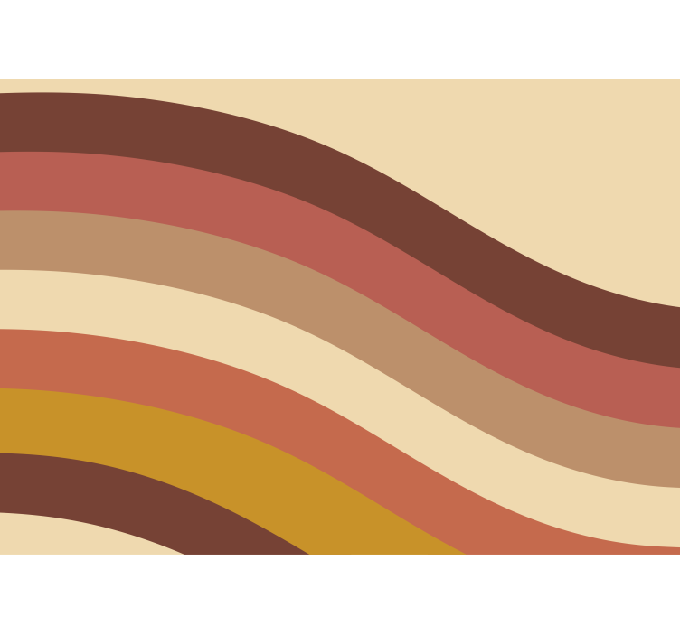 Tapisserie abstraite tons de terre ondulés - TenStickers