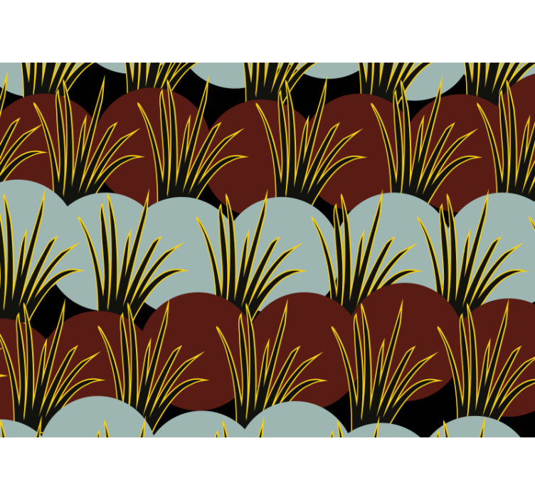 Tapisserie nature motifs de gazon stylisés - TenStickers