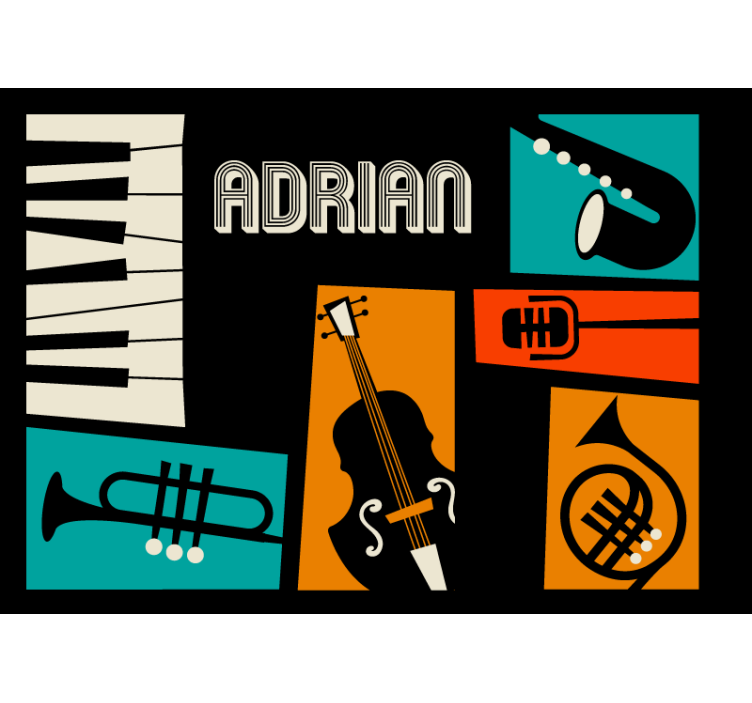 Tapisserie musique instruments de musique vibrants - TenStickers