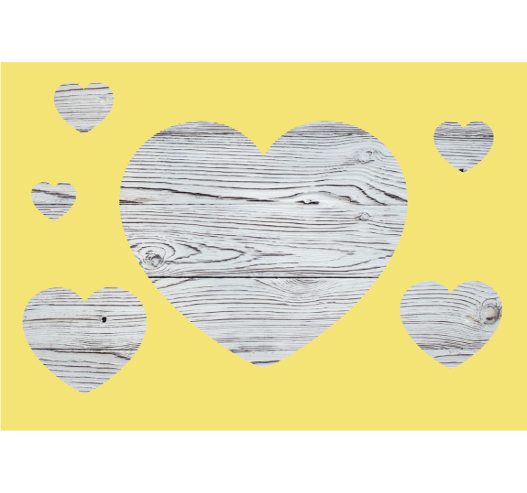 Tapisserie amour motif bois cœur - TenStickers