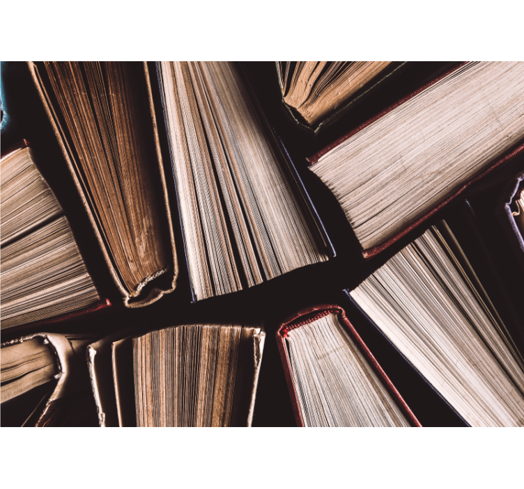 Tapisserie art livres empilés ensemble - TenStickers