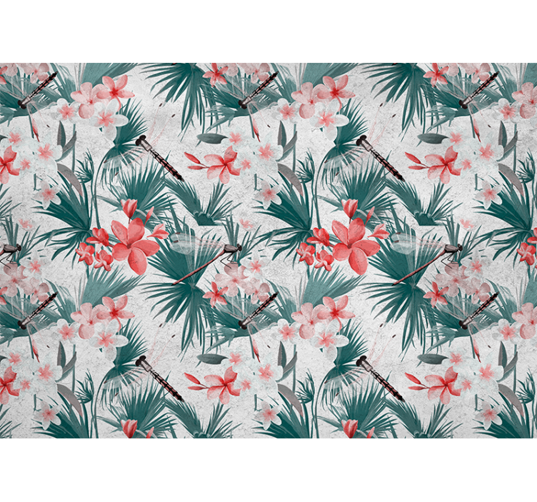 Tapisserie fleur design floral tropical - TenStickers