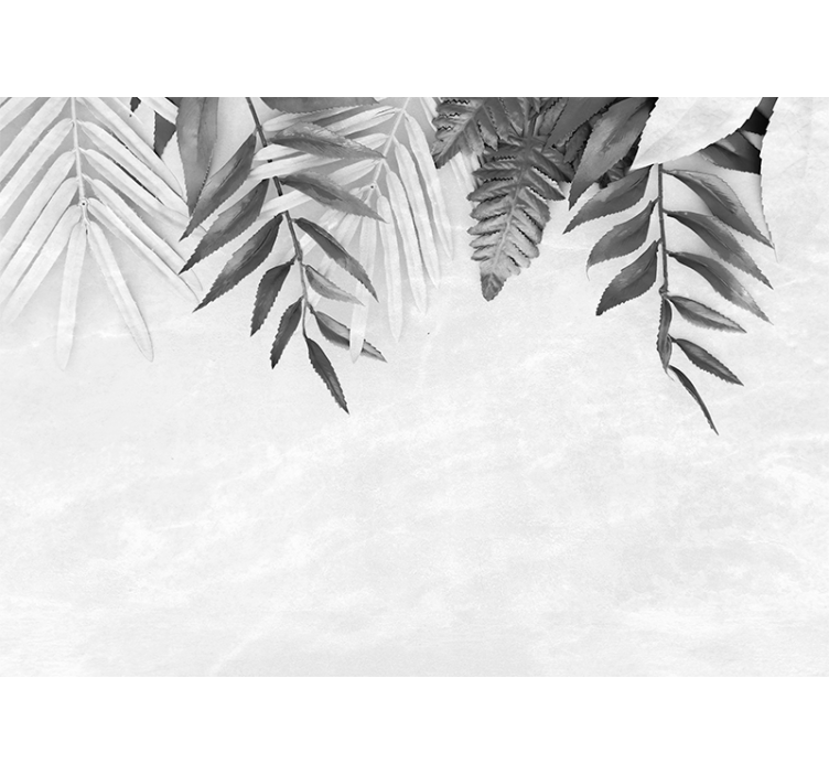 Tapisserie nature motifs de feuilles monochromes - TenStickers