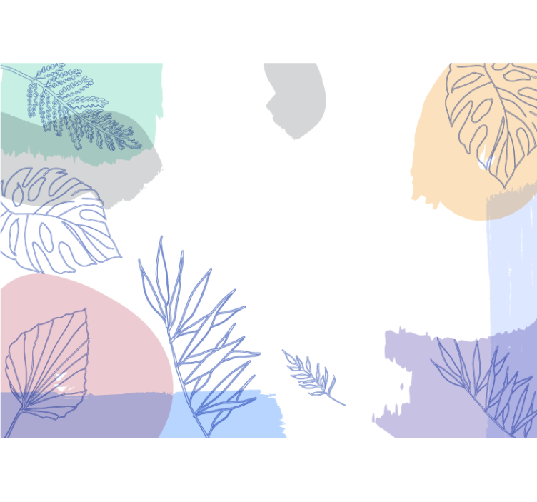 Tapisserie nature formes géométriques feuillues - TenStickers