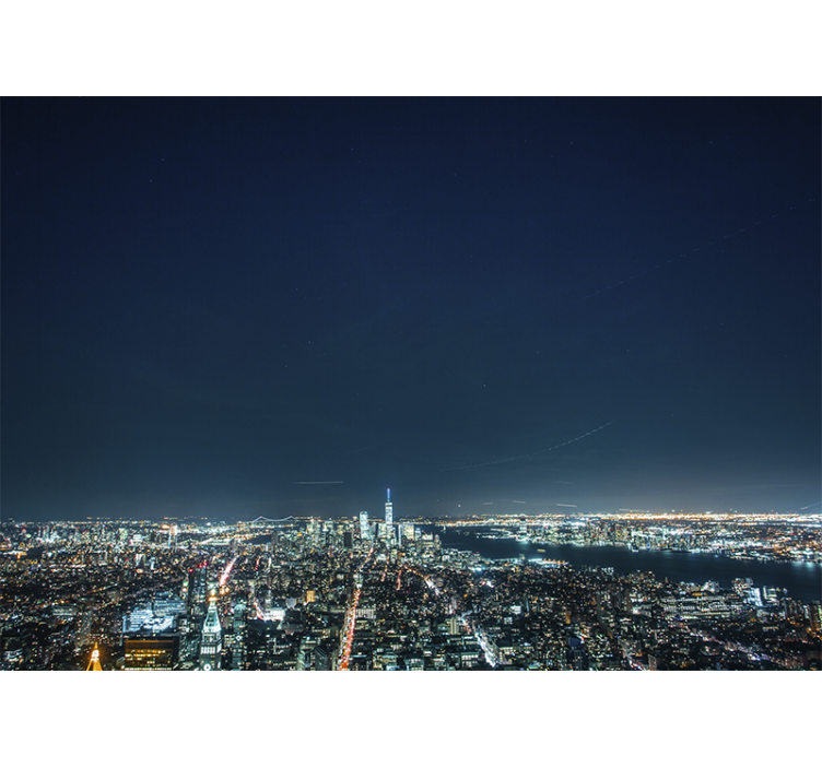 Tapisserie new york vue nocturne skyline - TenStickers