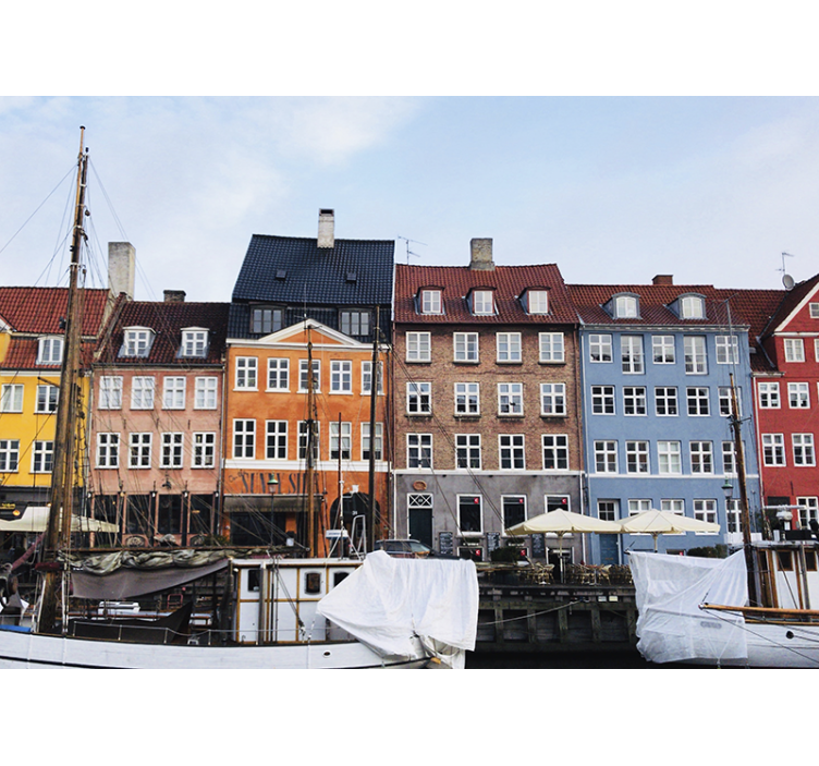 Tapisserie villes et pays vue sur le canal de copenhague - TenStickers