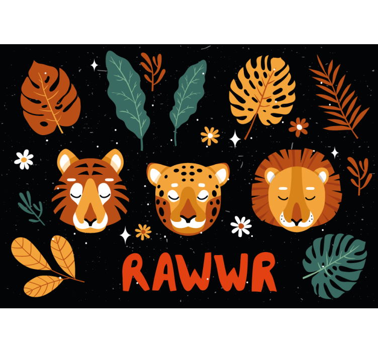 Tapisserie chambre enfant animaux de la jungle ludiques - TenStickers