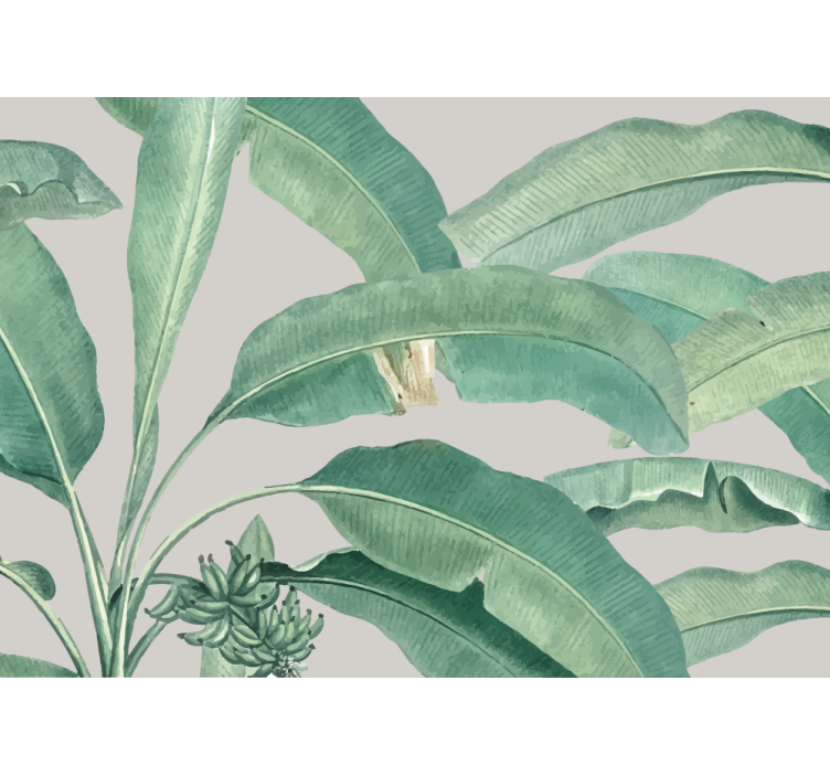 Tapisserie nature arrangement de feuilles tropicales - TenStickers
