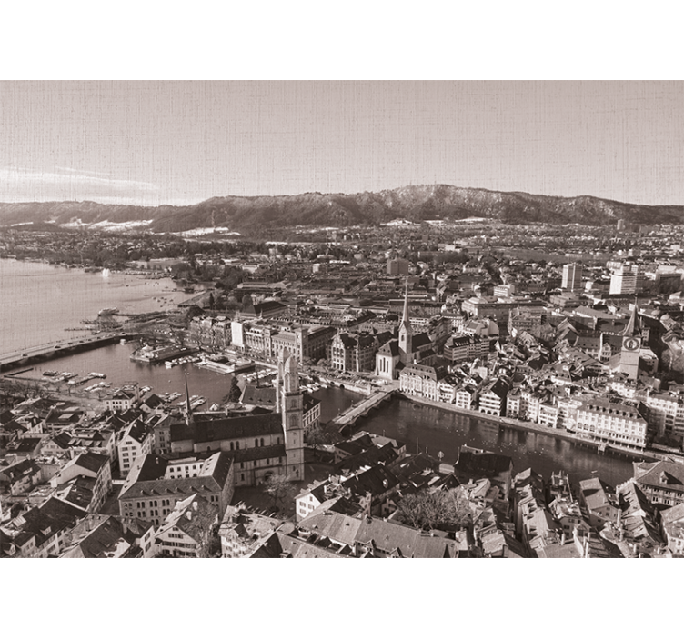 Tapisserie villes et pays vue sur la ville de zurich - TenStickers