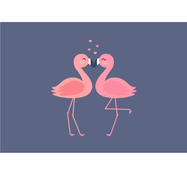 Tapisserie amour flamants en affection - TenStickers