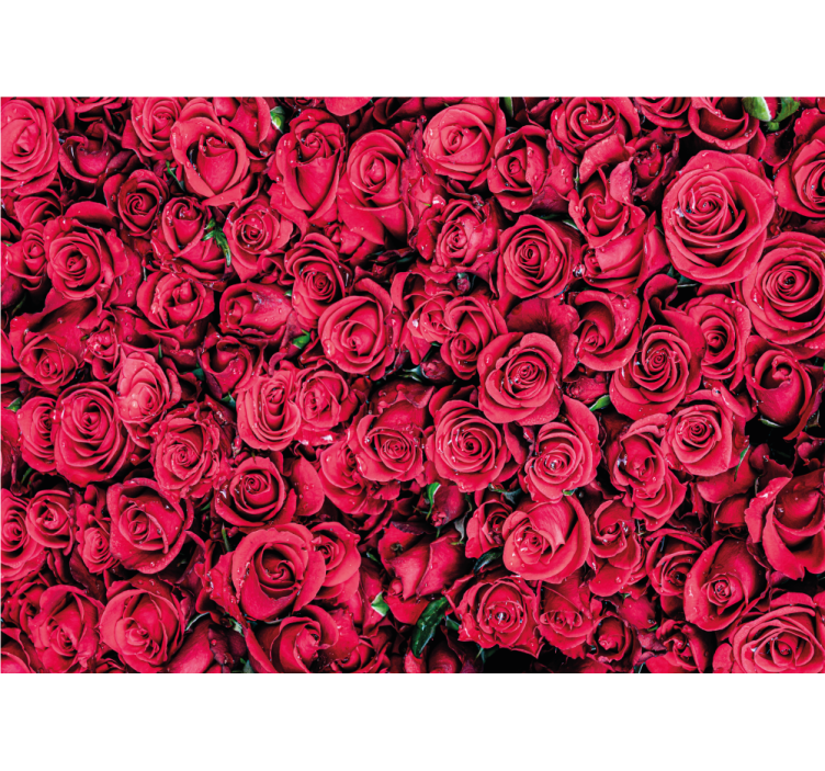 Tapisserie rose fleurs roses éclatantes - TenStickers