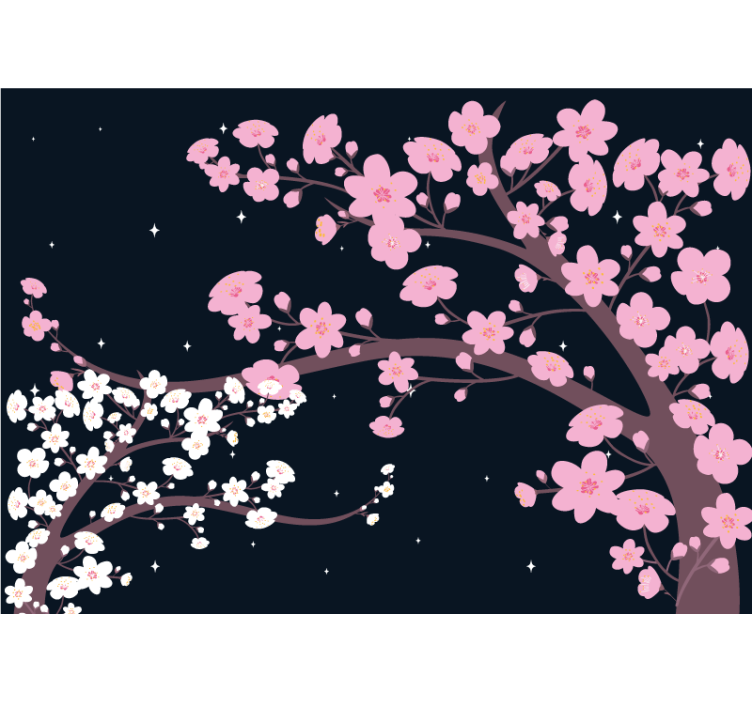 Tapisserie fleur branches de cerisier - TenStickers