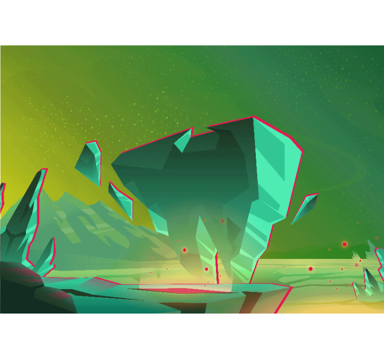 Tapisserie abstraite formes géométriques vertes - TenStickers