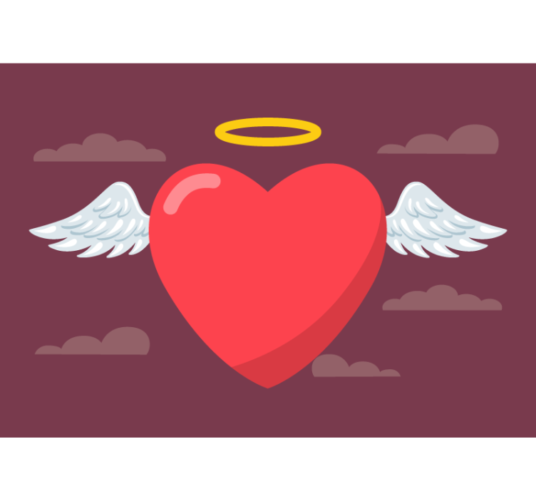 Tapisserie amour coeur avec ailes - TenStickers