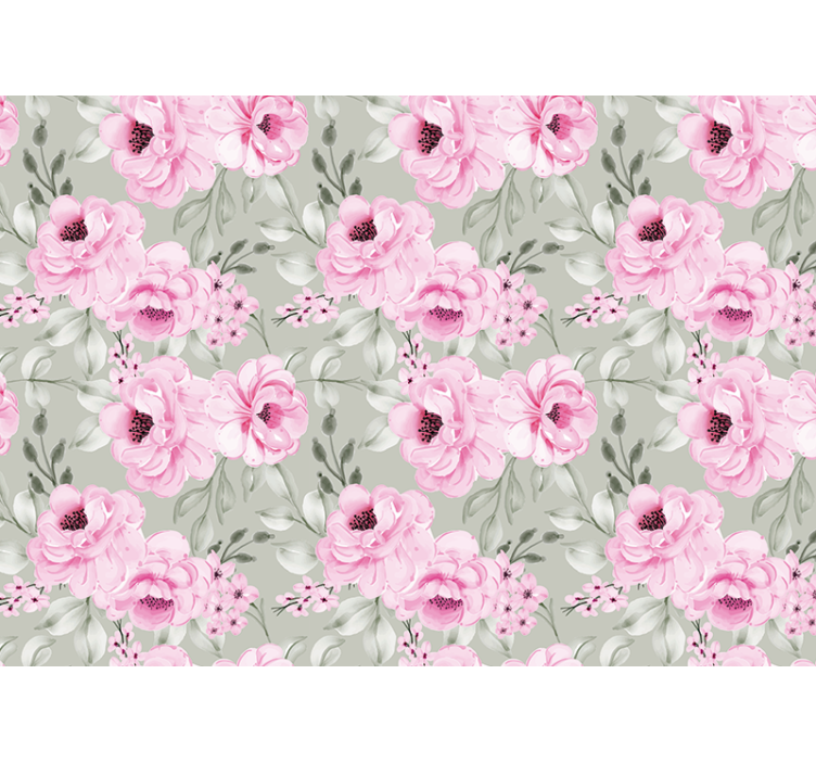 Tapisserie fleur composition de pivoines pastel - TenStickers