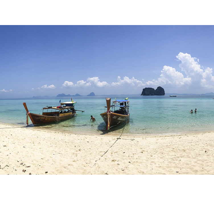 Tapisserie paysage scène de plage tropicale - TenStickers