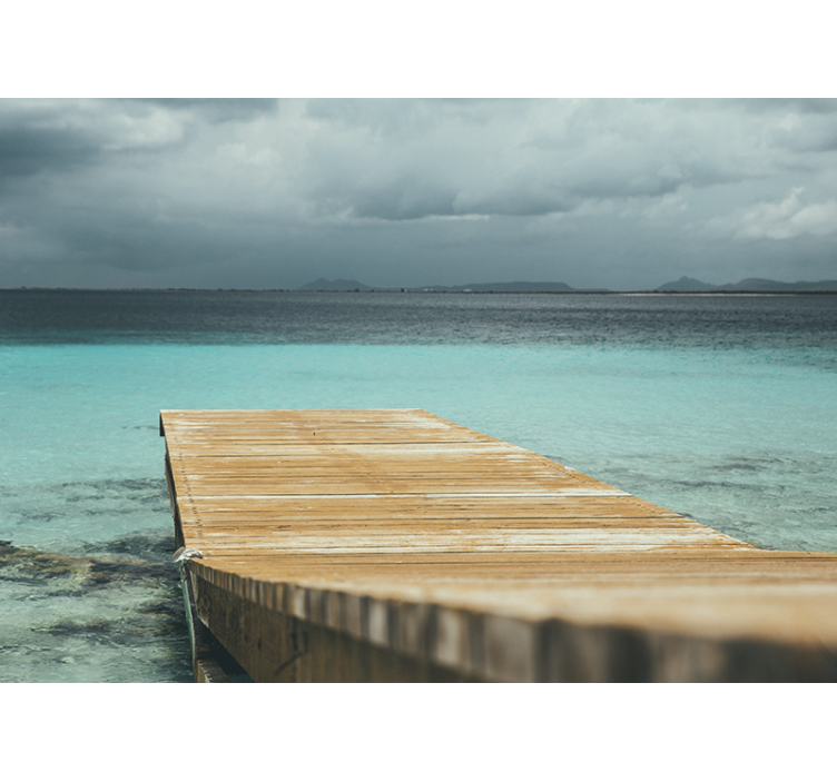 Tapisserie nature quai paisible en bord de mer - TenStickers