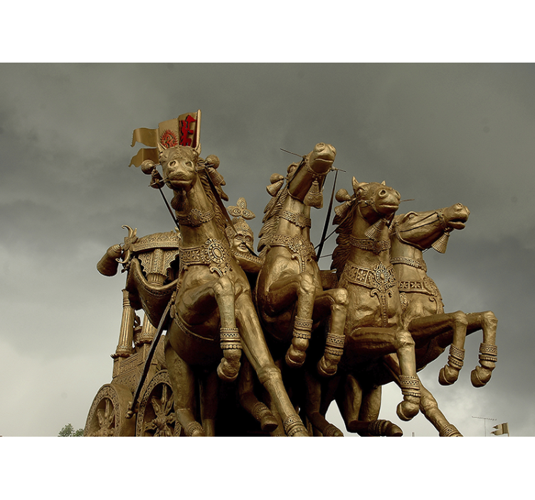 Tapisserie véhicule chevaux de chariot historiques - TenStickers