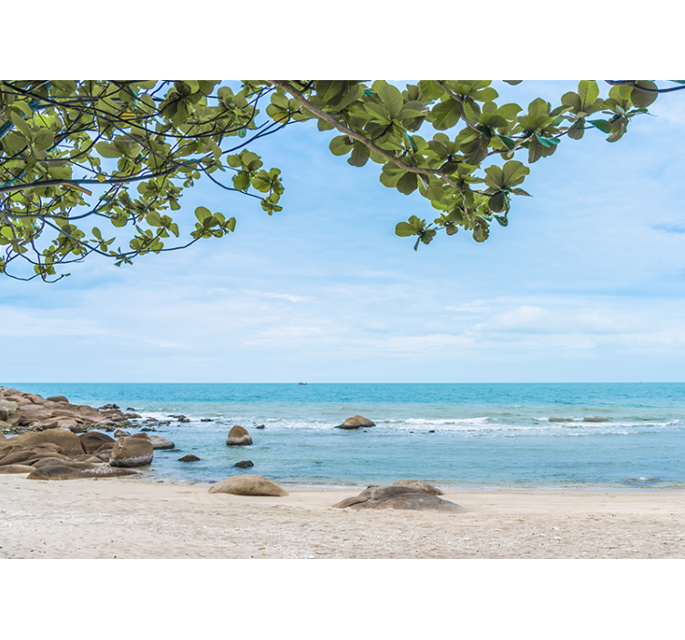 Tapisserie nature vue sur plage sereine - TenStickers