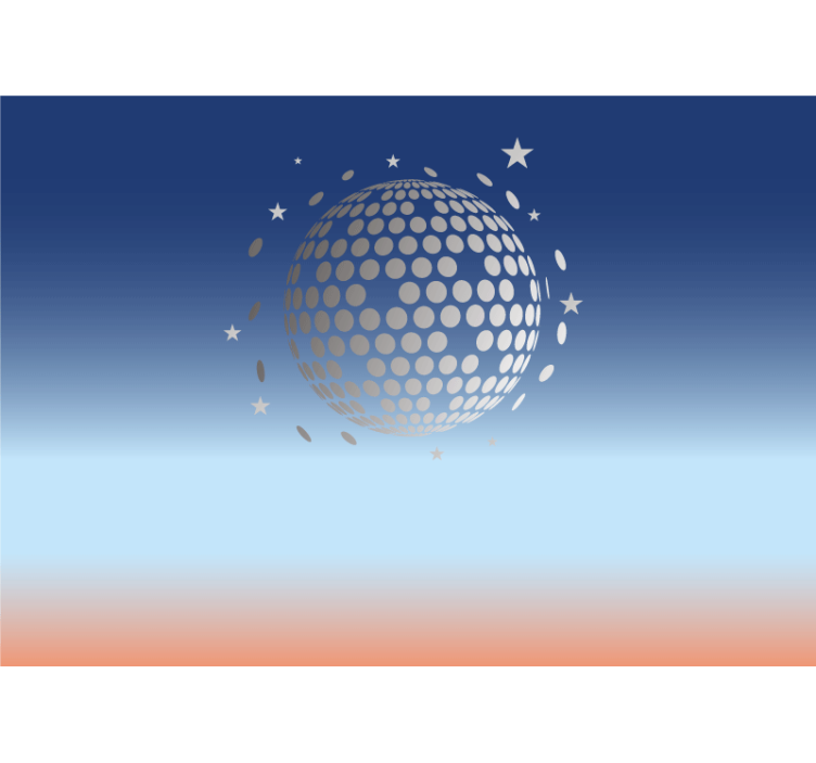 Tapisserie musique design boule à facettes - TenStickers