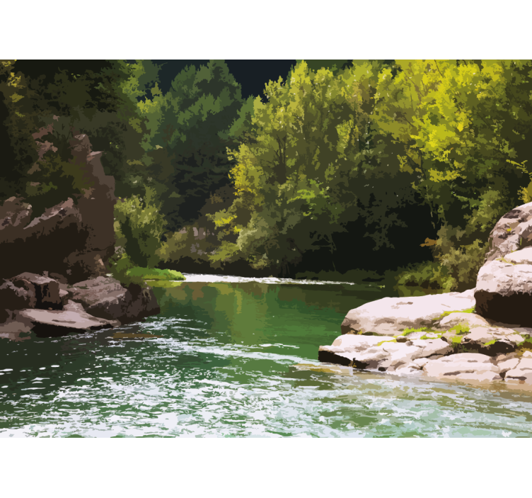 Tapisserie nature paysage aquatique serein - TenStickers