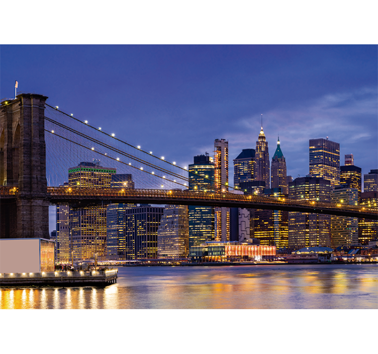 Tapisserie new york paysage du pont de brooklyn - TenStickers