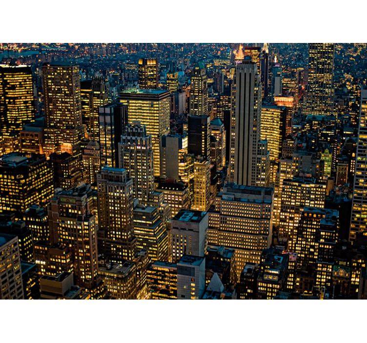 Tapisserie new york paysage urbain nocturne - TenStickers