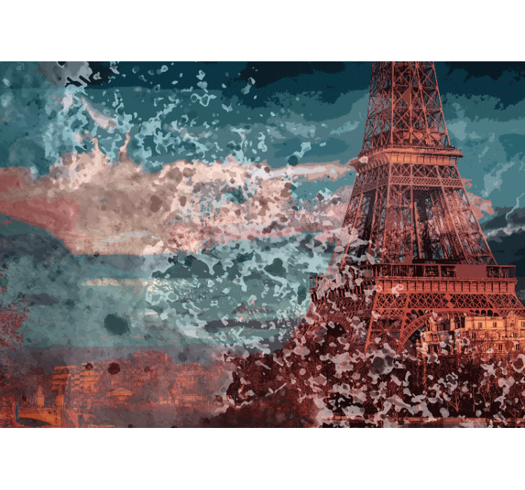Tapisserie paris skyline de la tour eiffel - TenStickers