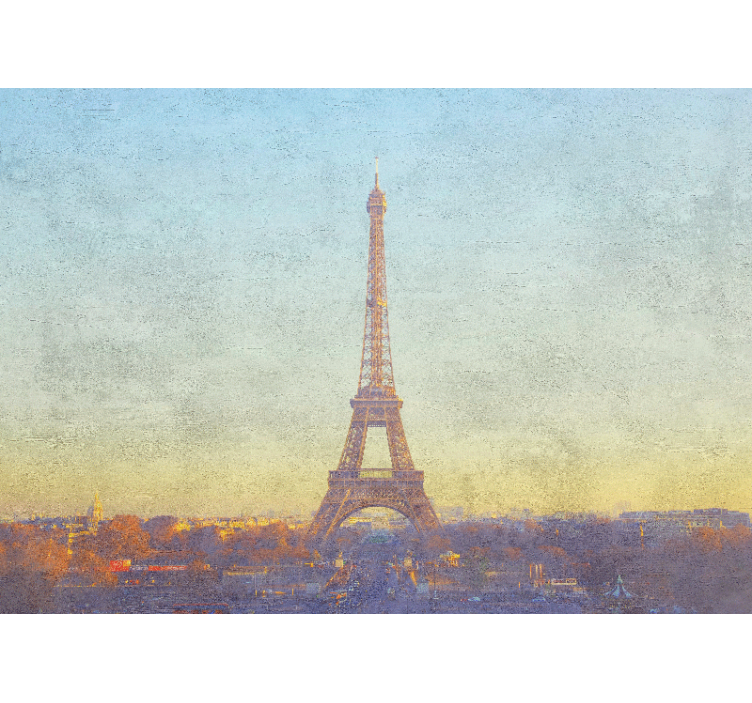Tapisserie paris tour eiffel au crépuscule - TenStickers