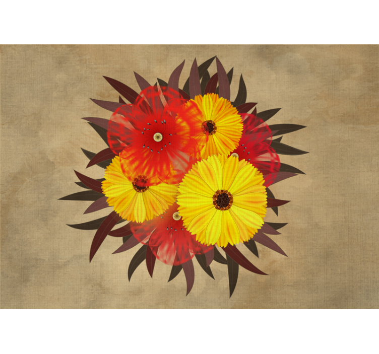Tapisserie fleur arrangement de fleurs vives - TenStickers