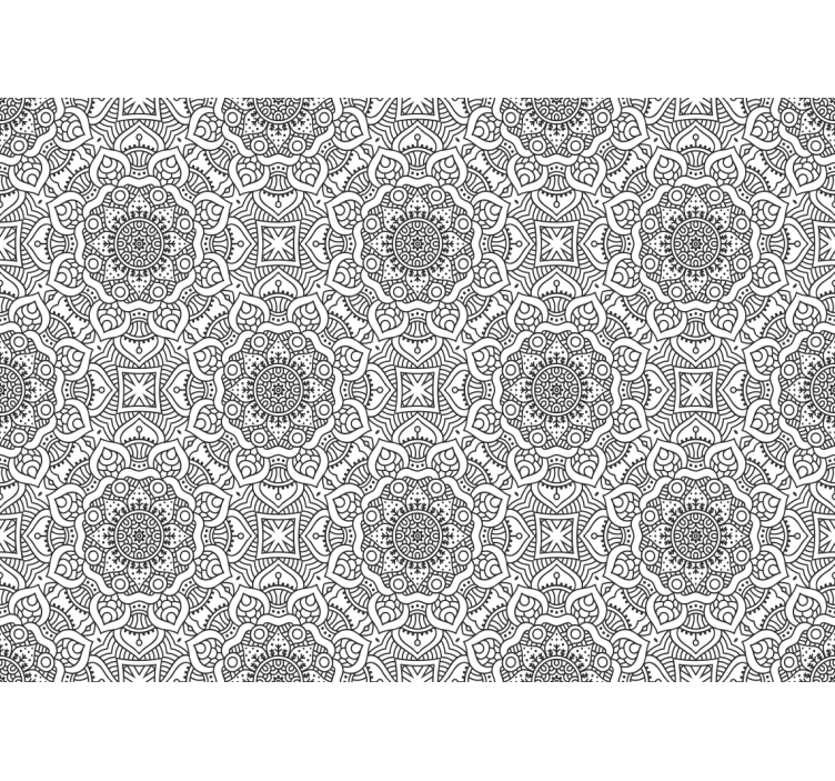 Tapisserie mandala motifs géométriques complexes - TenStickers