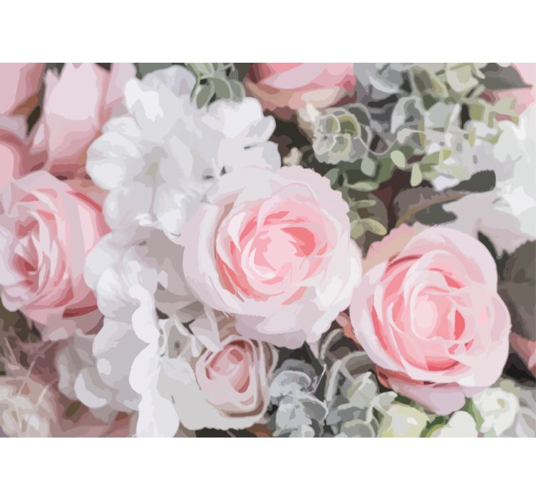 Tapisserie fleur roses roses romantiques - TenStickers