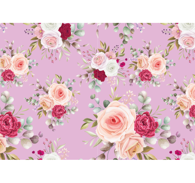 Tapisserie fleur design bouquet floral - TenStickers