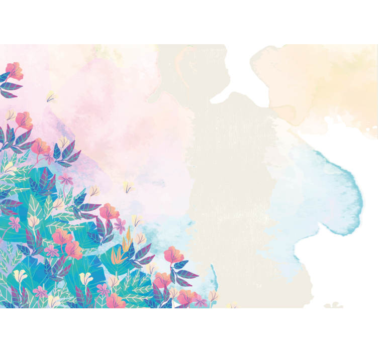 Tapisserie abstraite touche florale vibrante - TenStickers