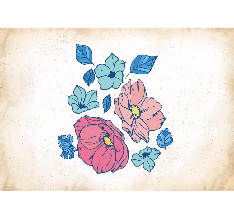 Tapisserie fleur composition florale blush - TenStickers