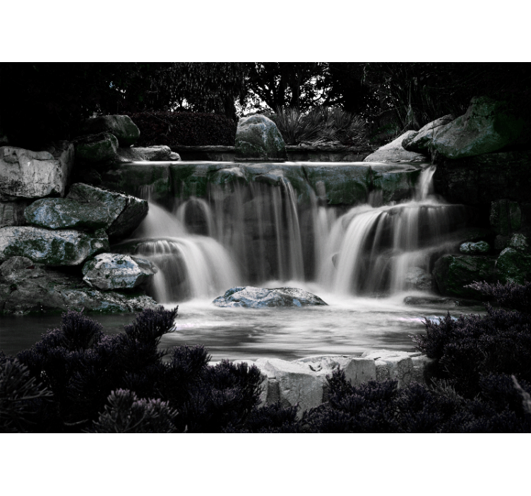 Tapisserie cascade cadre aquatique paisible - TenStickers
