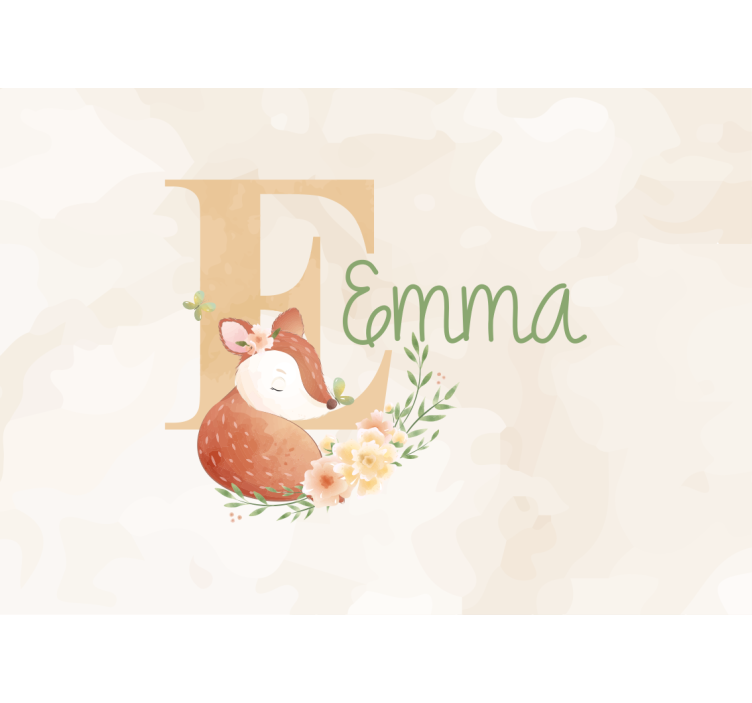 Tapisserie chambre enfant design renard personnalisé - TenStickers