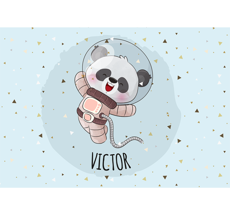 Tapisserie animaux panda astronaute heureux - TenStickers