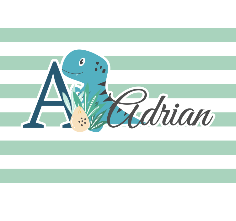 Tapisserie chambre enfant t-rex avec initiale et nom - TenStickers