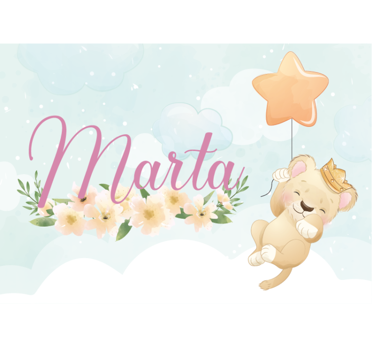 Tapisserie chambre enfant ballon lion mignon - TenStickers