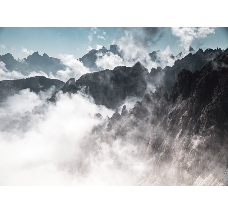 Tapisserie montagne silhouette de sommet majestueux - TenStickers