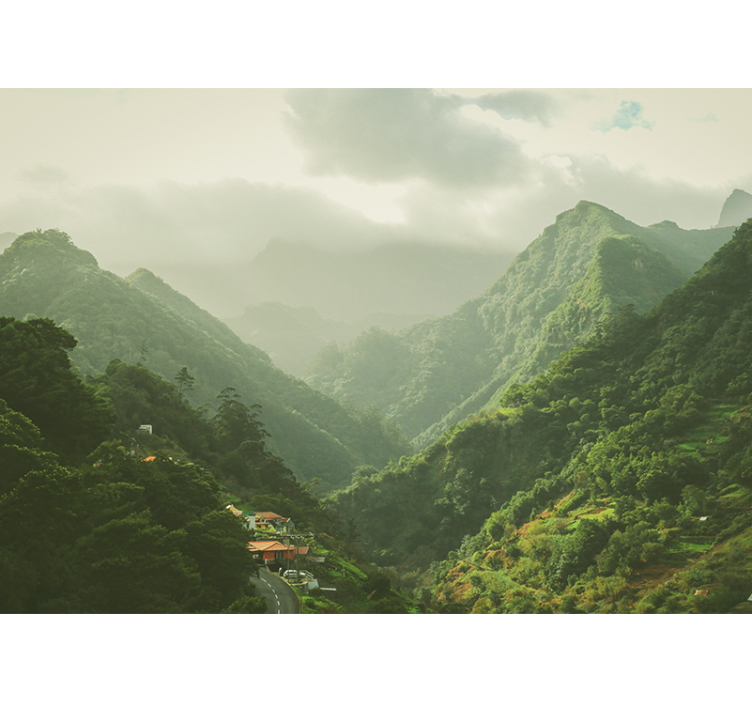 Tapisserie paysage vallée de montagne - TenStickers