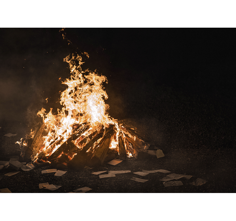 Tapisserie abstraite scène de feu de joie - TenStickers