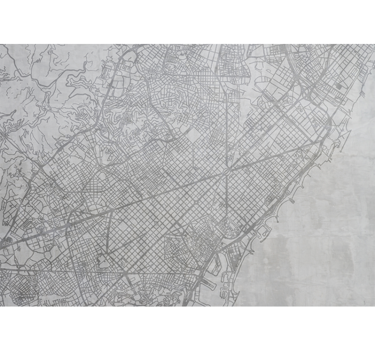 Tapisserie villes et pays carte détaillée de la ville - TenStickers