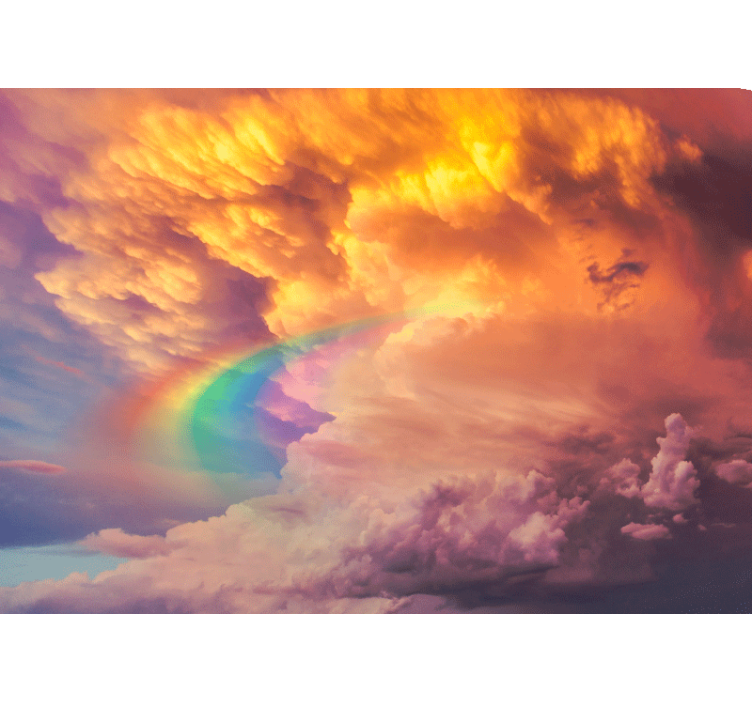 Tapisserie ciel paysage nuageux majestueux arc-en-ciel - TenStickers