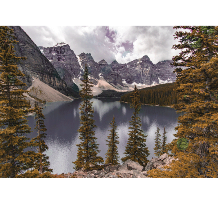 Tapisserie paysage lac de montagne paisible - TenStickers